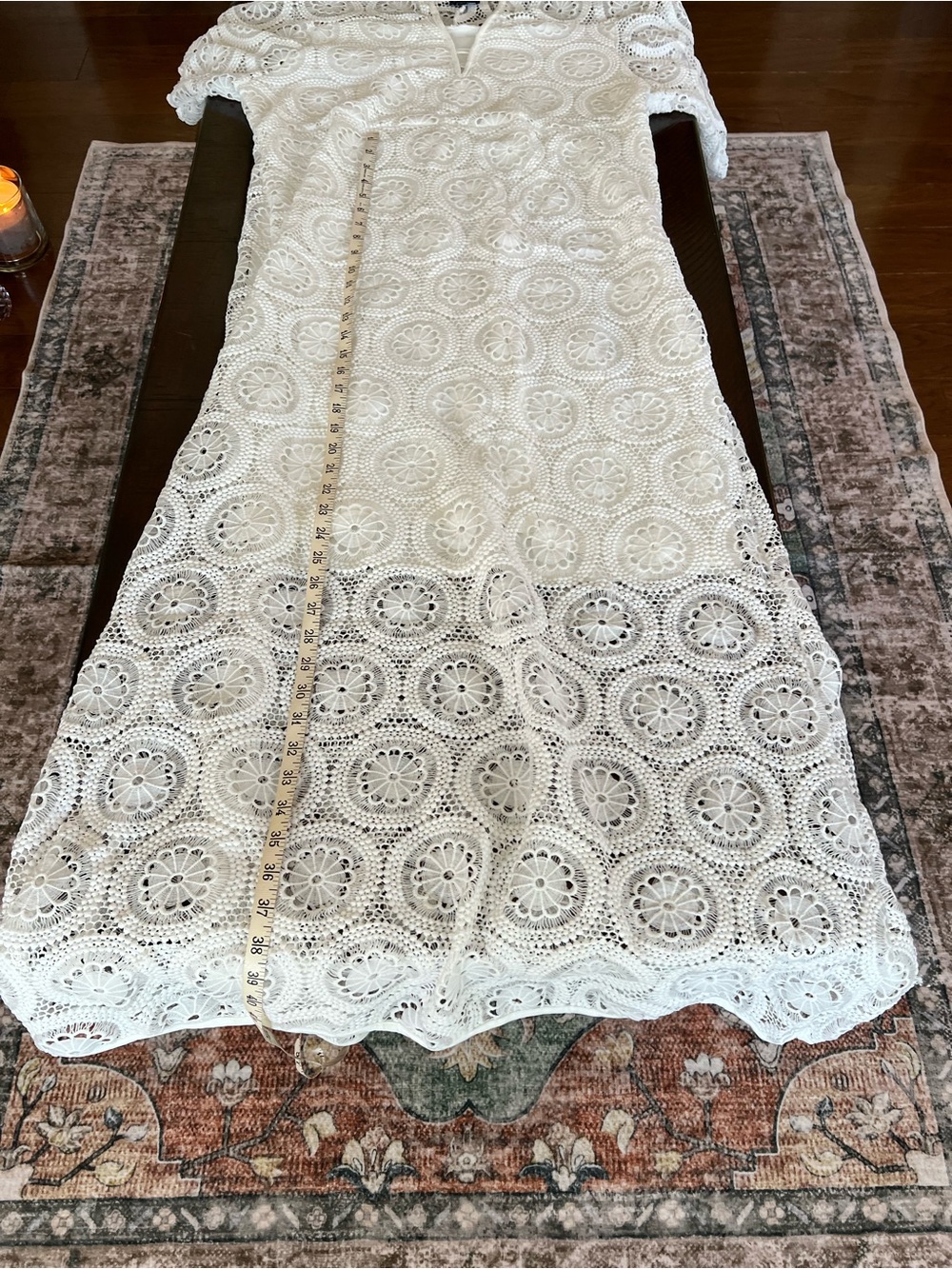 XPlusWear Eyelet Lace Midi Dress in White - Picture 8 of 11